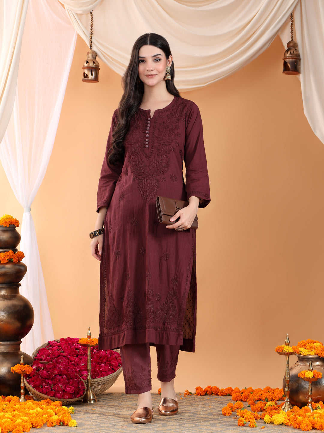 Ananya Chikankari Kurta Pant Cotton Co-ord Set