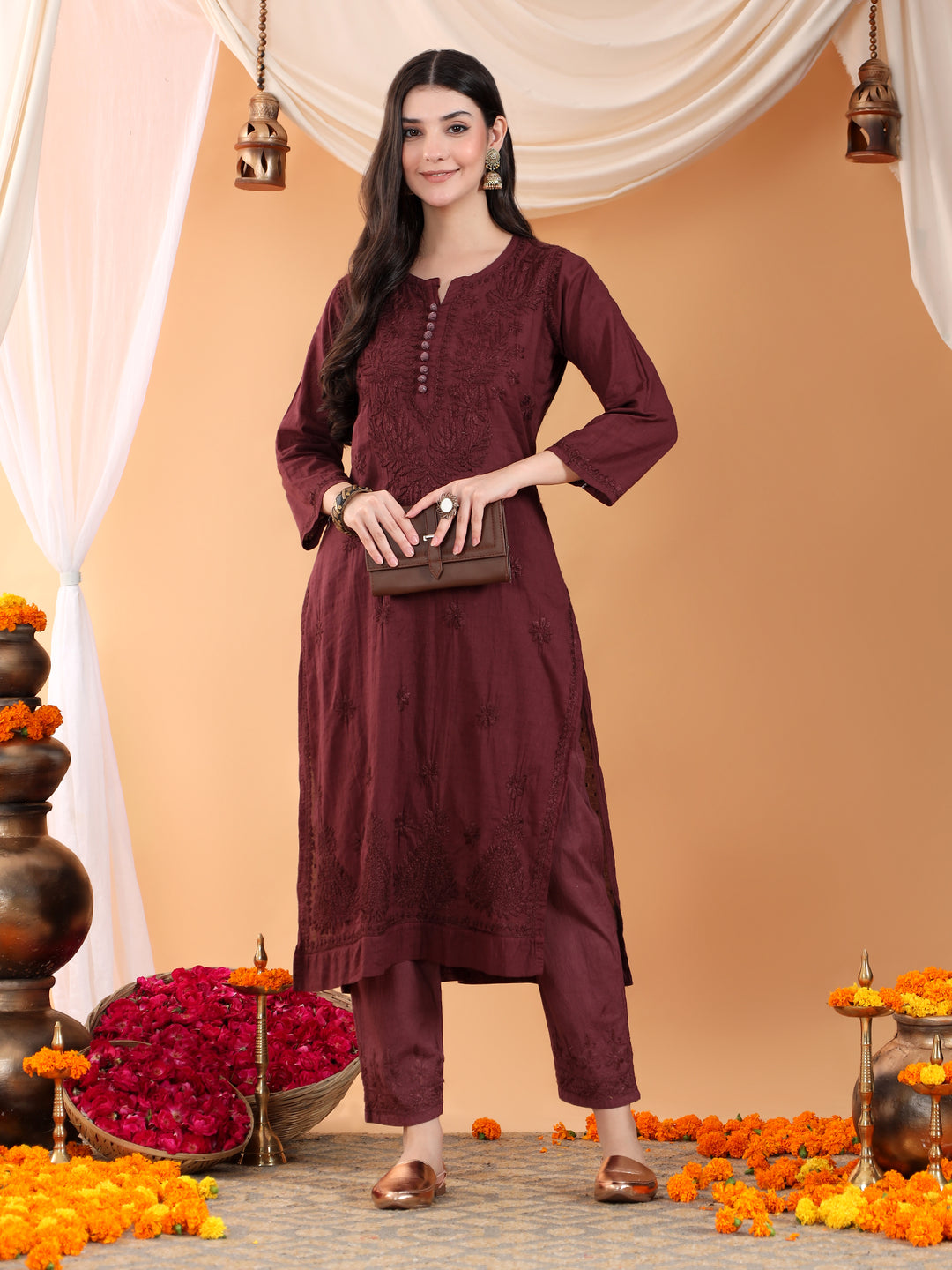 Ananya Chikankari Kurta Pant Cotton Co-ord Set