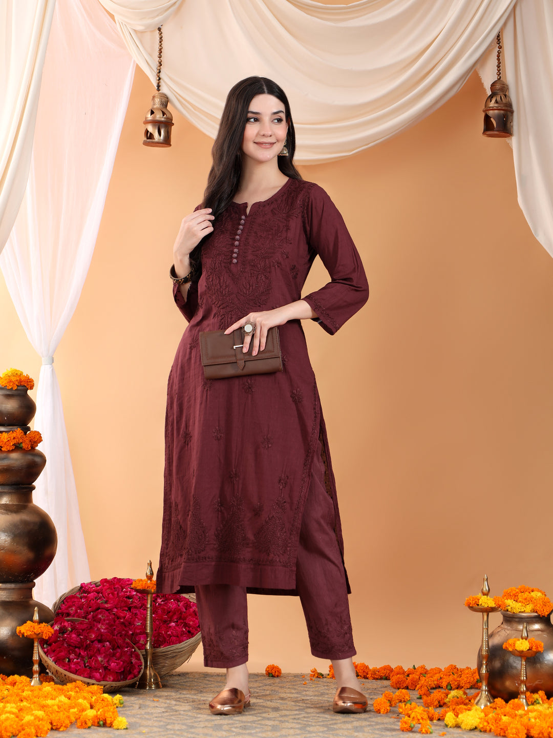 Ananya Chikankari Kurta Pant Cotton Co-ord Set