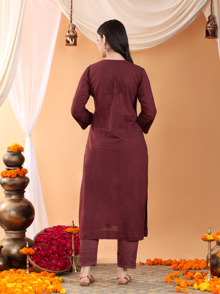 Ananya Chikankari Kurta Pant Cotton Co-ord Set