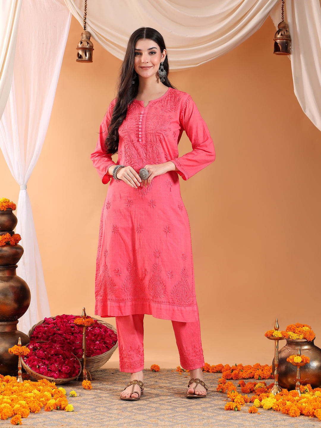 Ananya Chikankari Kurta Pant Cotton Co-ord Set