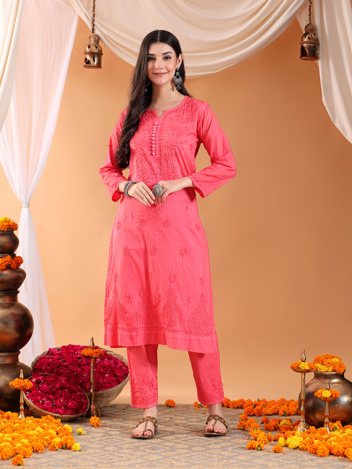 Ananya Chikankari Kurta Pant Cotton Co-ord Set