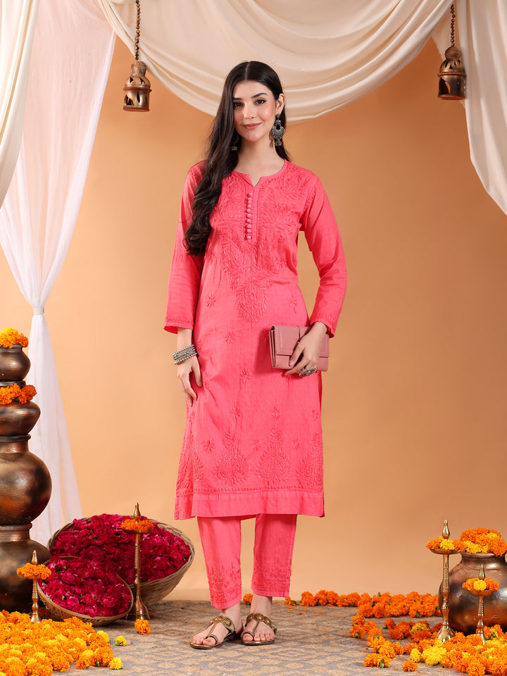 Ananya Chikankari Kurta Pant Cotton Co-ord Set