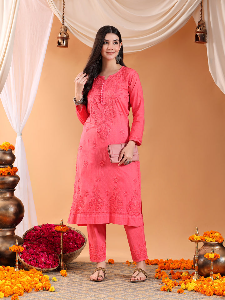 Ananya Chikankari Kurta Pant Cotton Co-ord Set