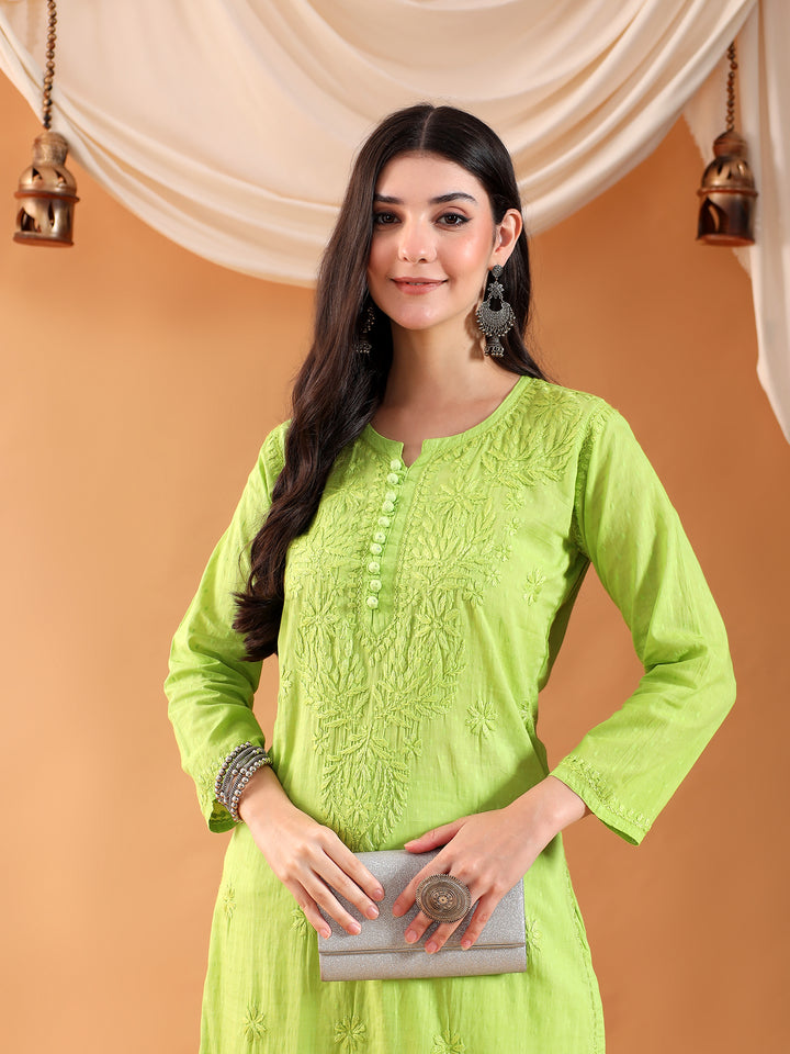 Ananya Chikankari Kurta Pant Cotton Co-ord Set