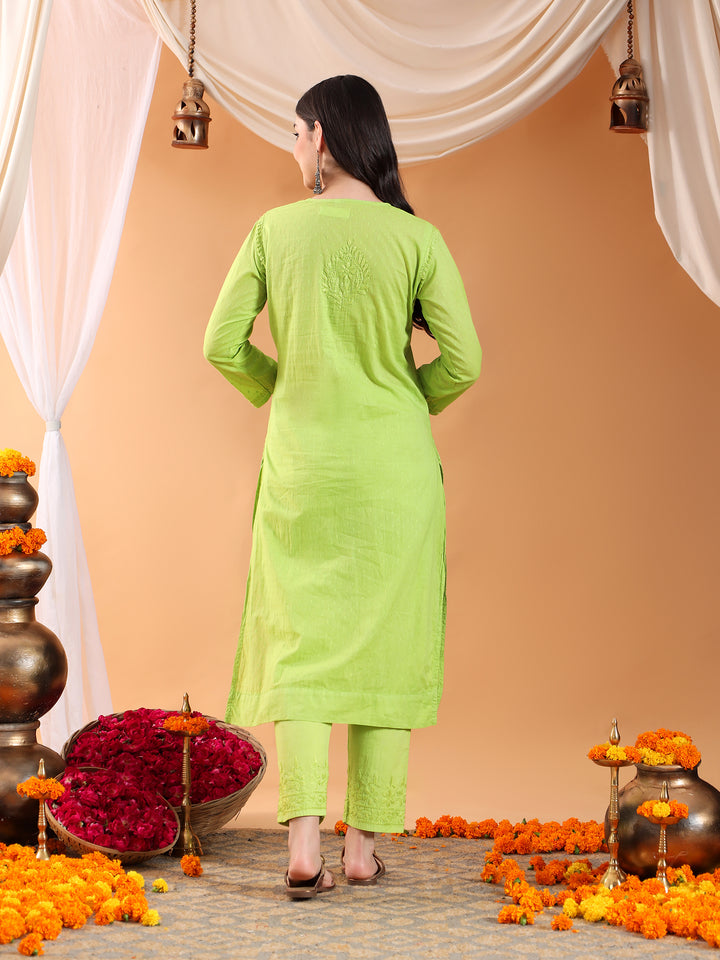Ananya Chikankari Kurta Pant Cotton Co-ord Set