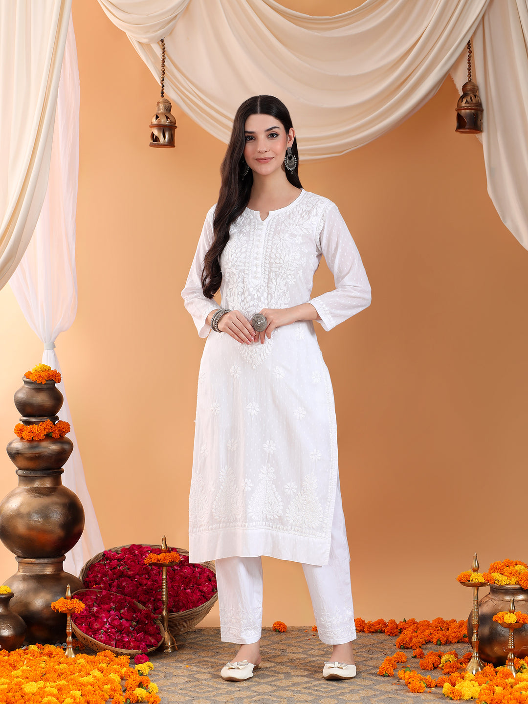 Ananya Chikankari Kurta Pant Cotton Co-ord Set
