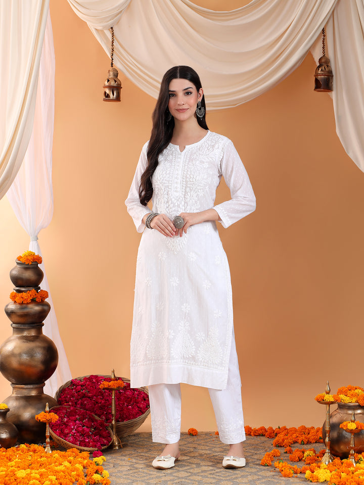 Ananya Chikankari Kurta Pant Cotton Co-ord Set