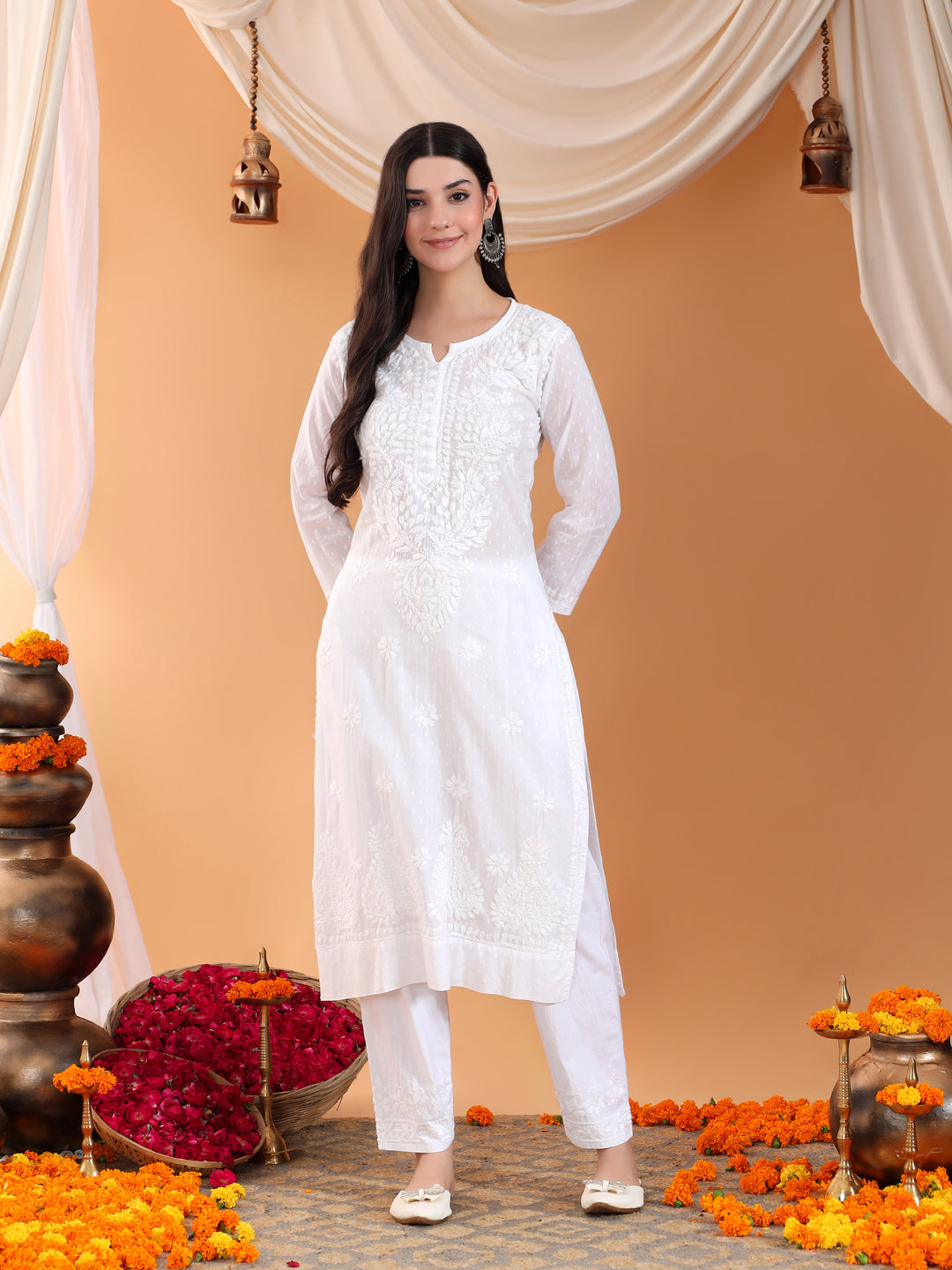 Ananya Chikankari Kurta Pant Cotton Co-ord Set