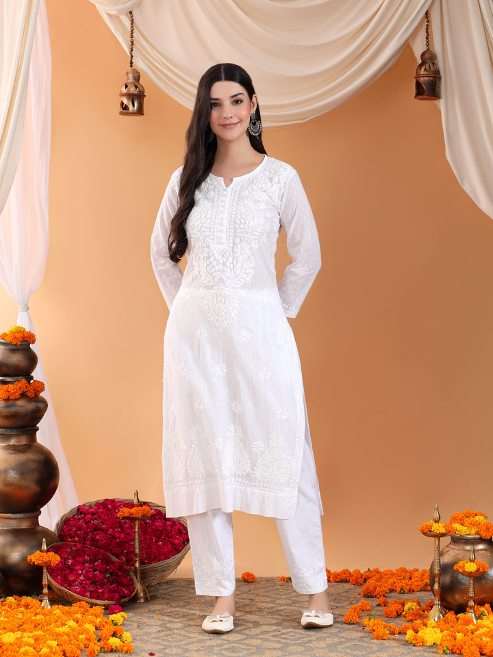 Ananya Chikankari Kurta Pant Cotton Co-ord Set