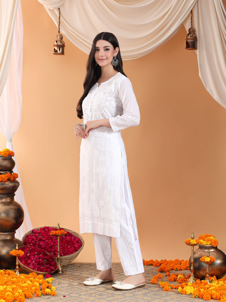 Ananya Chikankari Kurta Pant Cotton Co-ord Set