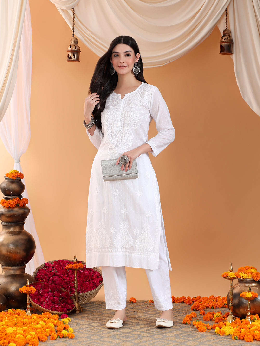 Ananya Chikankari Kurta Pant Cotton Co-ord Set