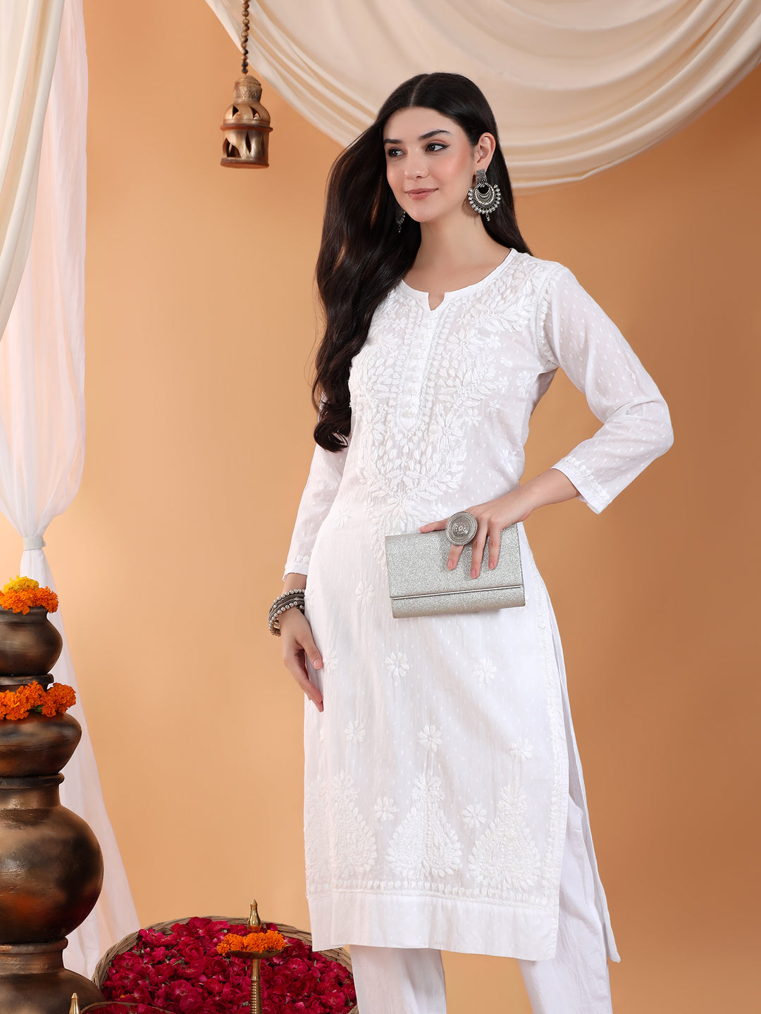 Ananya Chikankari Kurta Pant Cotton Co-ord Set
