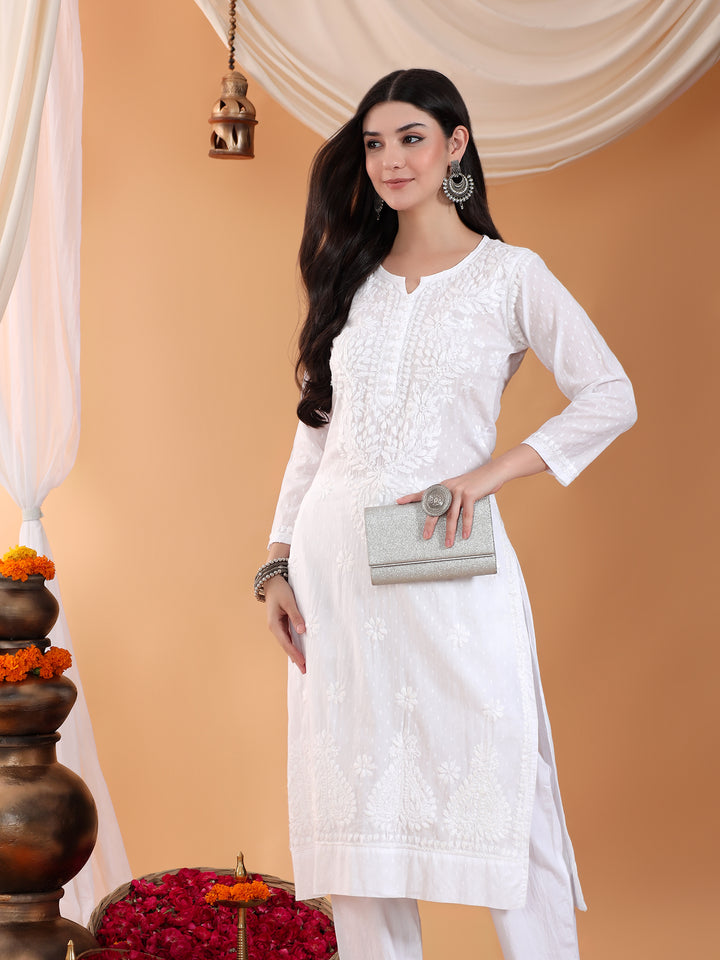 Ananya Chikankari Kurta Pant Cotton Co-ord Set