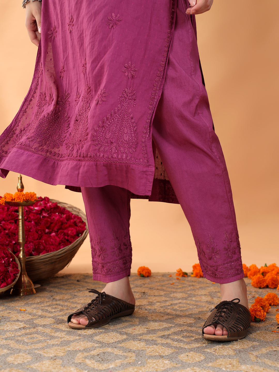 Ananya Chikankari Kurta Pant Cotton Co-ord Set