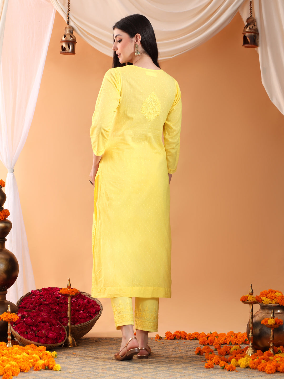 Ananya Chikankari Kurta Pant Cotton Co-ord Set