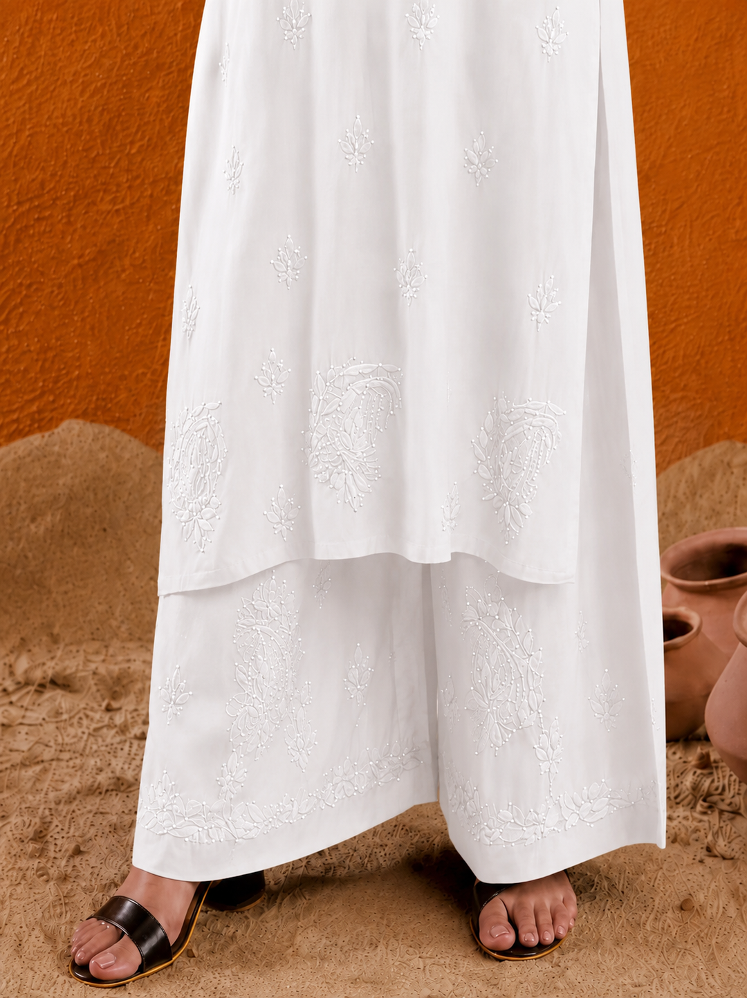 Avika Rayon Chikankari Mukaish Co-ord Set