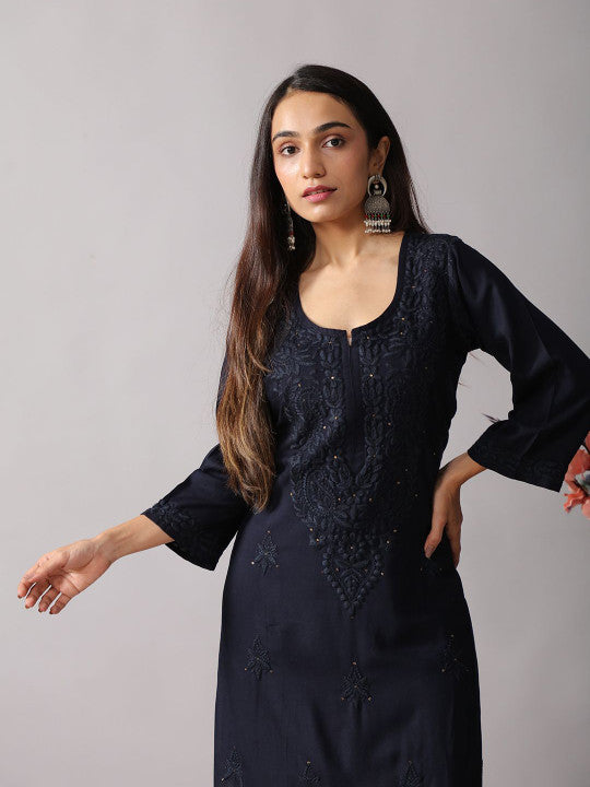 Avika Rayon Chikankari Mukaish Co-ord Set