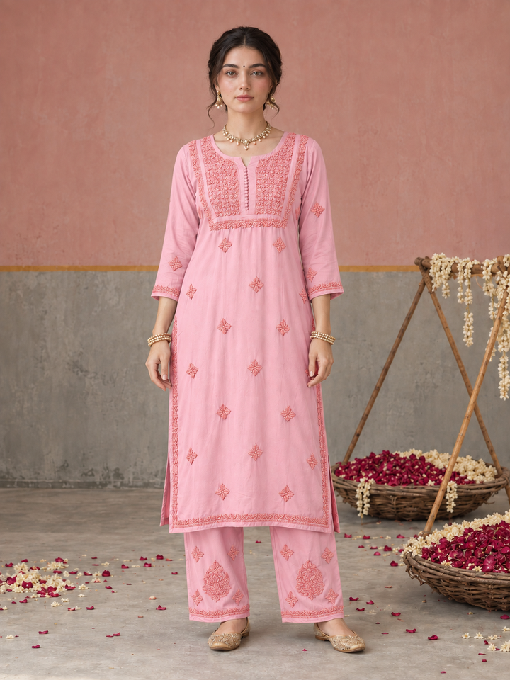 Lajja Chikankari Rayon Co-ord Set