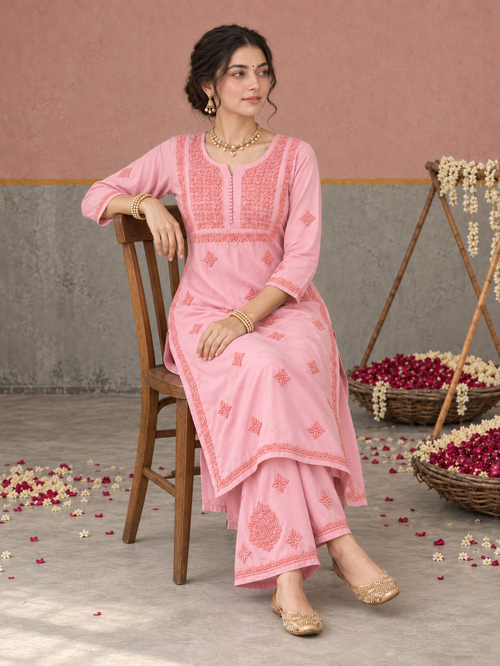 Lajja Chikankari Rayon Co-ord Set