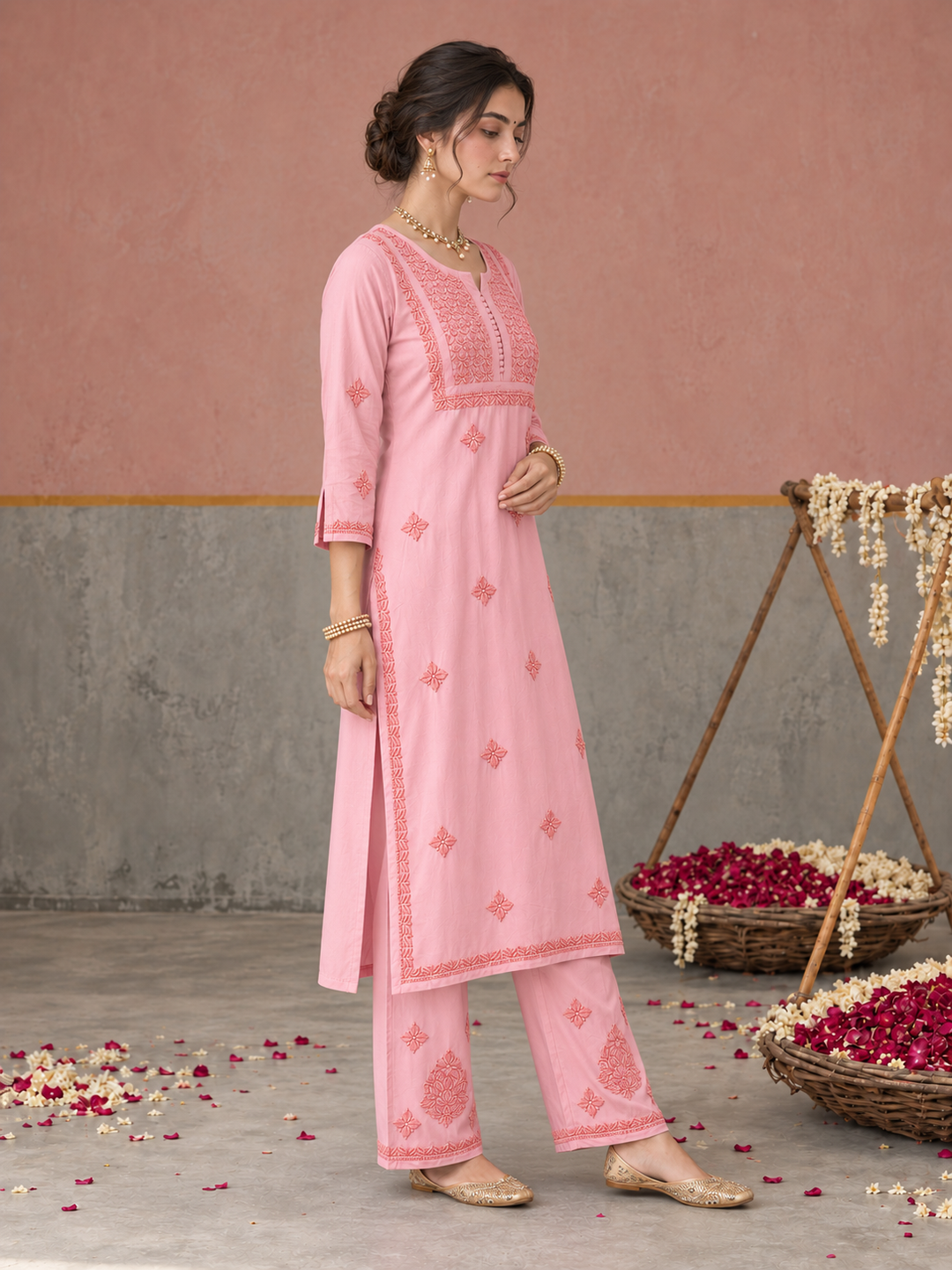 Lajja Chikankari Rayon Co-ord Set