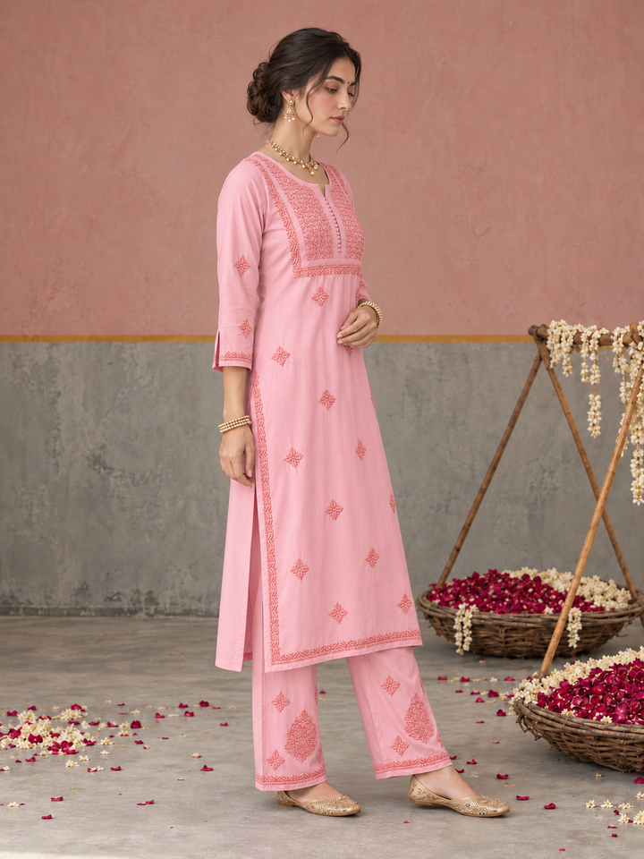 Lajja Chikankari Rayon Co-ord Set