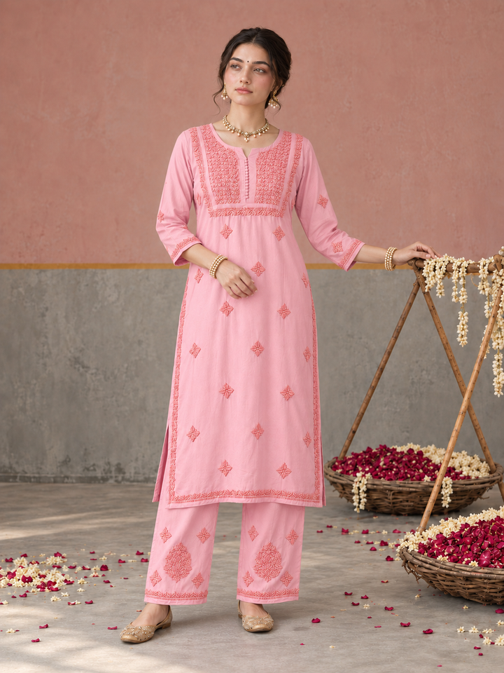 Lajja Chikankari Rayon Co-ord Set
