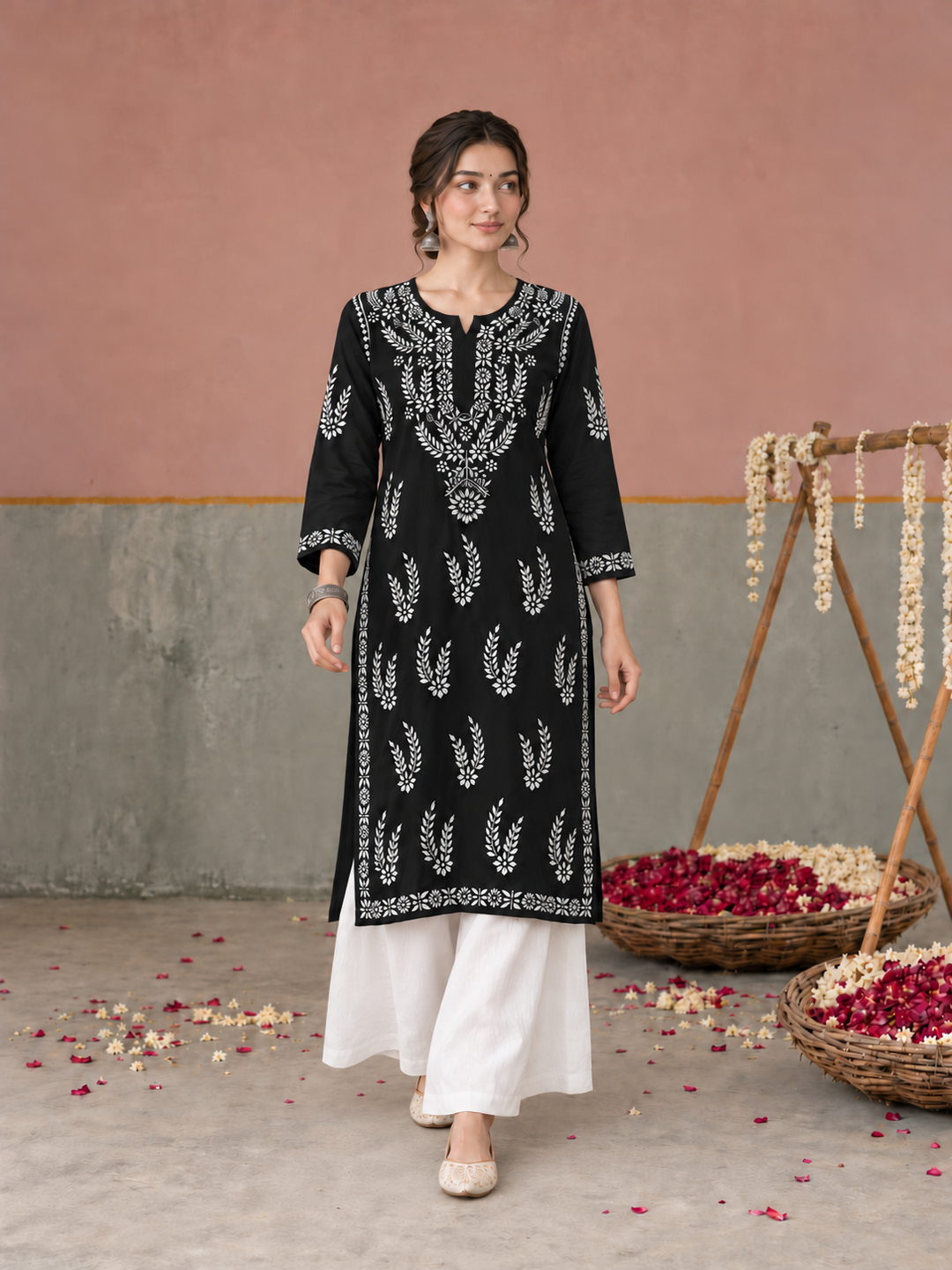 Vamika Chikankari Rayon Straight Kurta