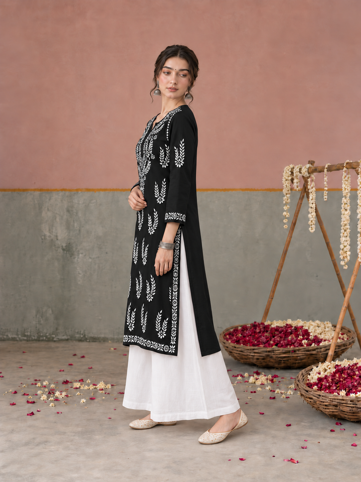 Vamika Chikankari Rayon Straight Kurta