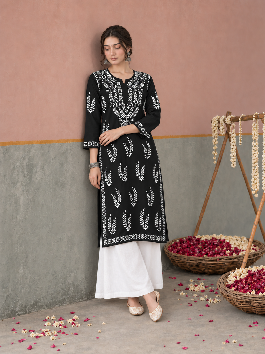Vamika Chikankari Rayon Straight Kurta