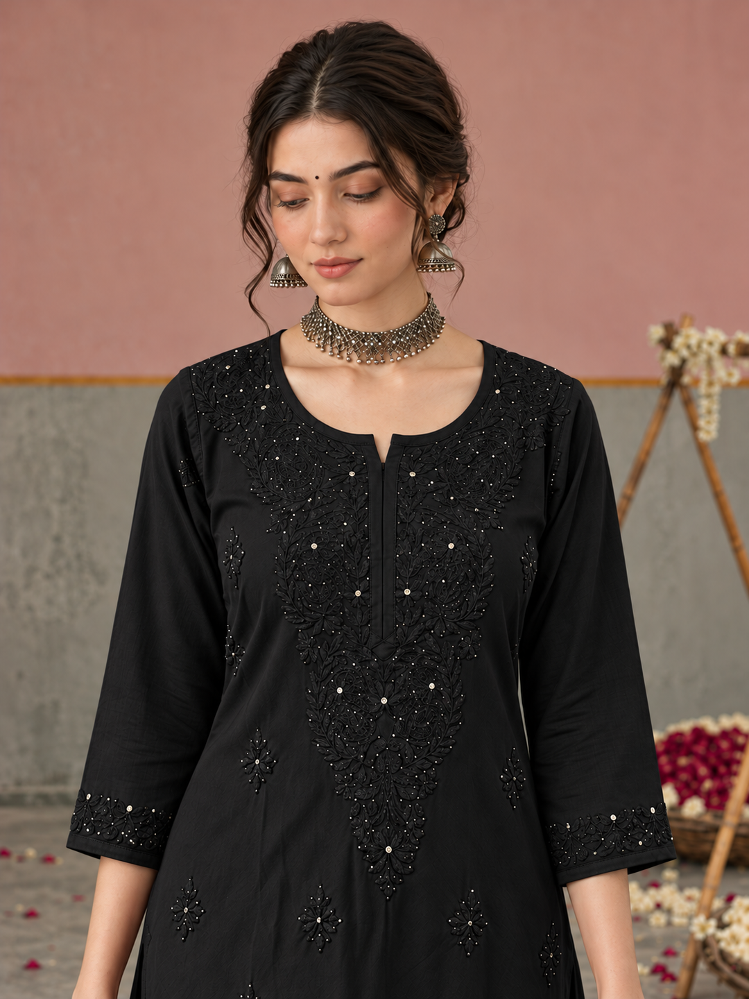 Avika Rayon Chikankari Mukaish Co-ord Set