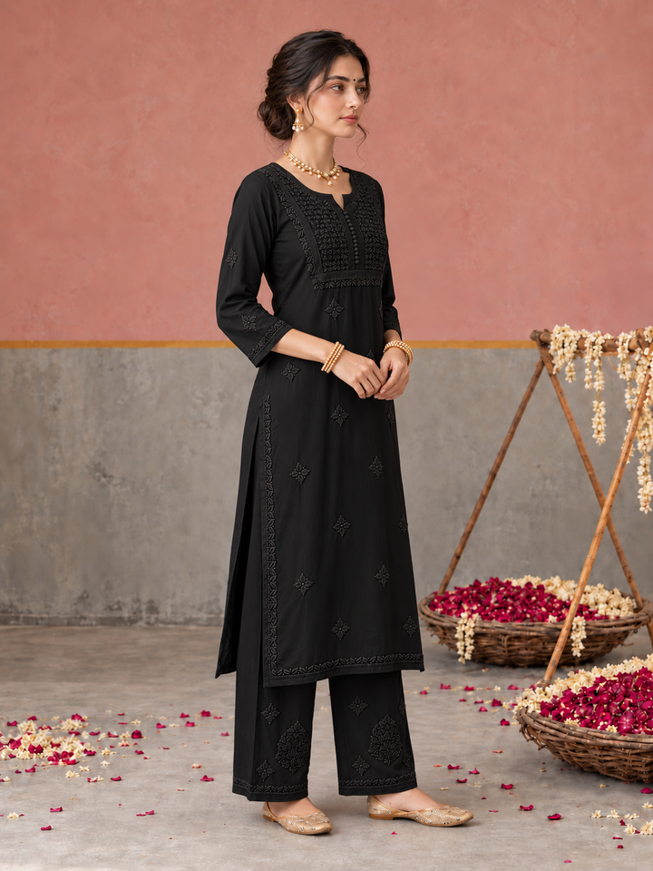 Lajja Chikankari Rayon Co-ord Set