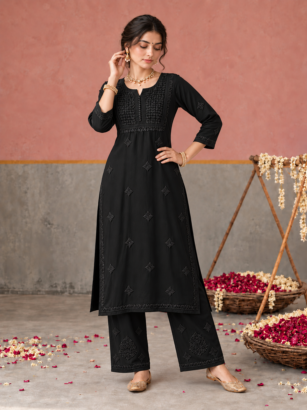 Lajja Chikankari Rayon Co-ord Set