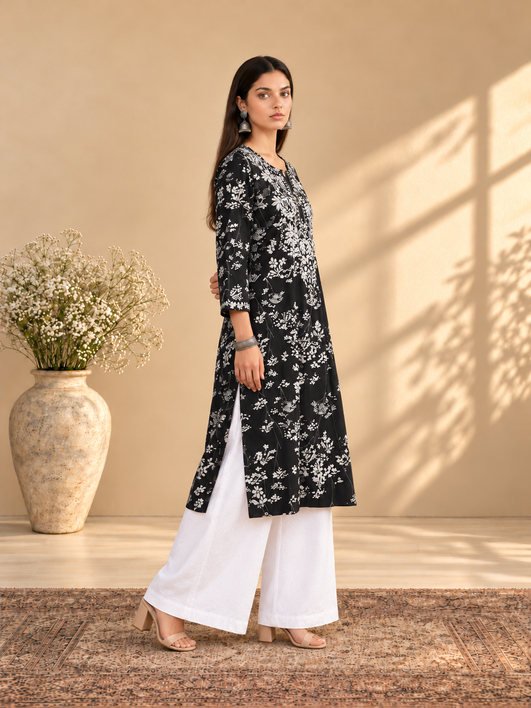 Zainab Chikankari Mulmul Straight Kurta