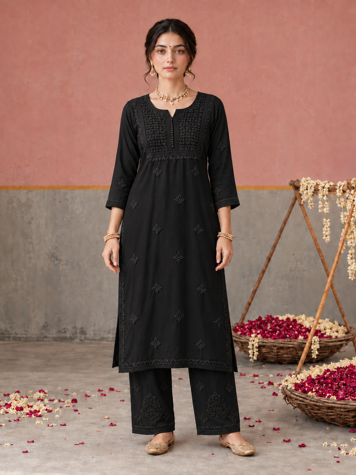 Lajja Chikankari Rayon Co-ord Set