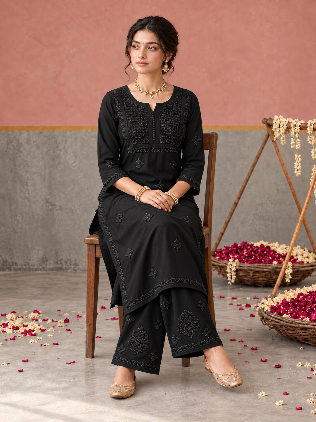 Lajja Chikankari Rayon Co-ord Set