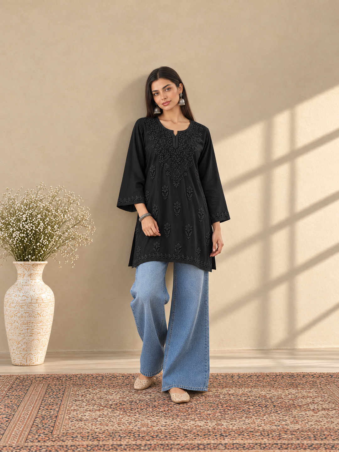 Akira Rayon Short Chikankari Kurti for Women