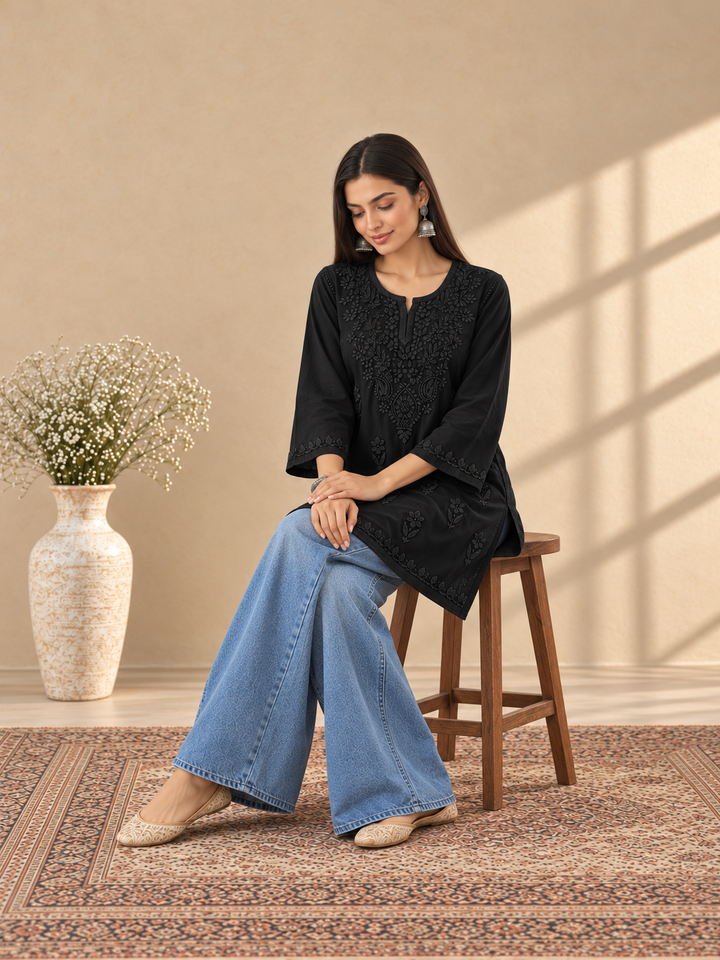 Akira Rayon Short Chikankari Kurti for Women