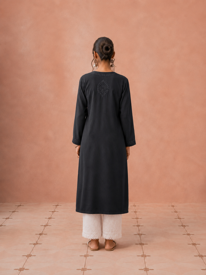 Moksha Rayon Chikankari Straight Kurta