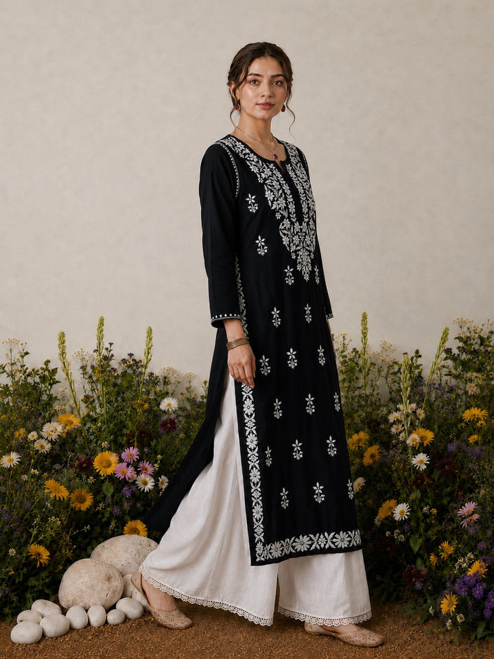 Lisa Chikankari Premium Modal Straight Kurta