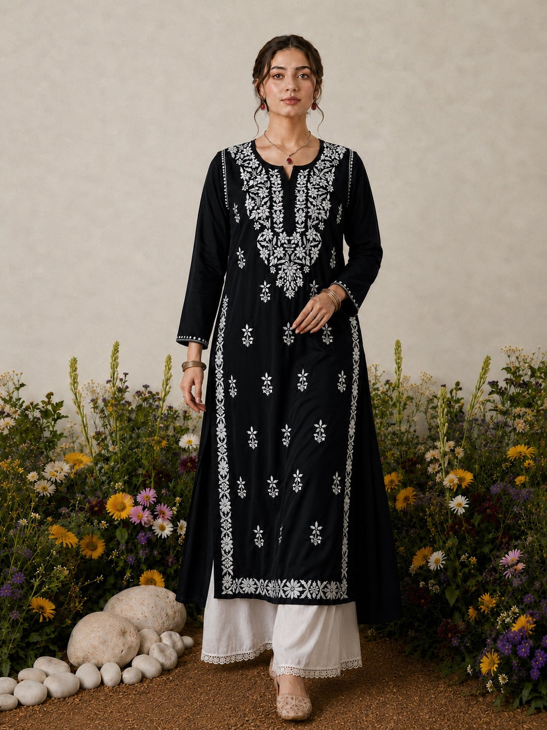 Lisa Chikankari Premium Modal Straight Kurta