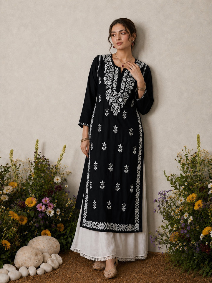 Lisa Chikankari Premium Modal Straight Kurta