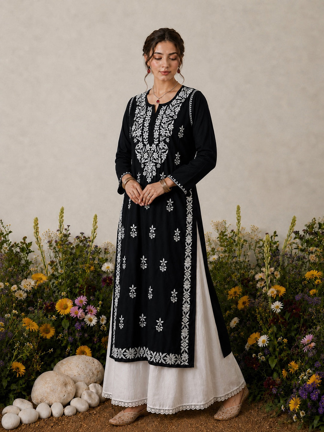 Lisa Chikankari Premium Modal Straight Kurta