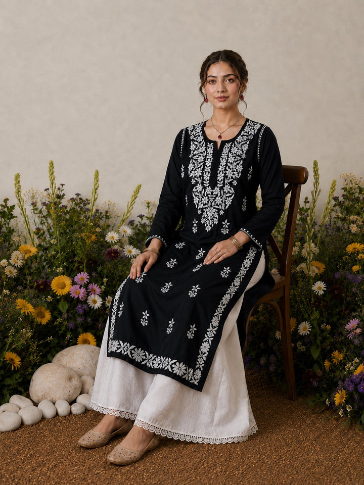 Lisa Chikankari Premium Modal Straight Kurta