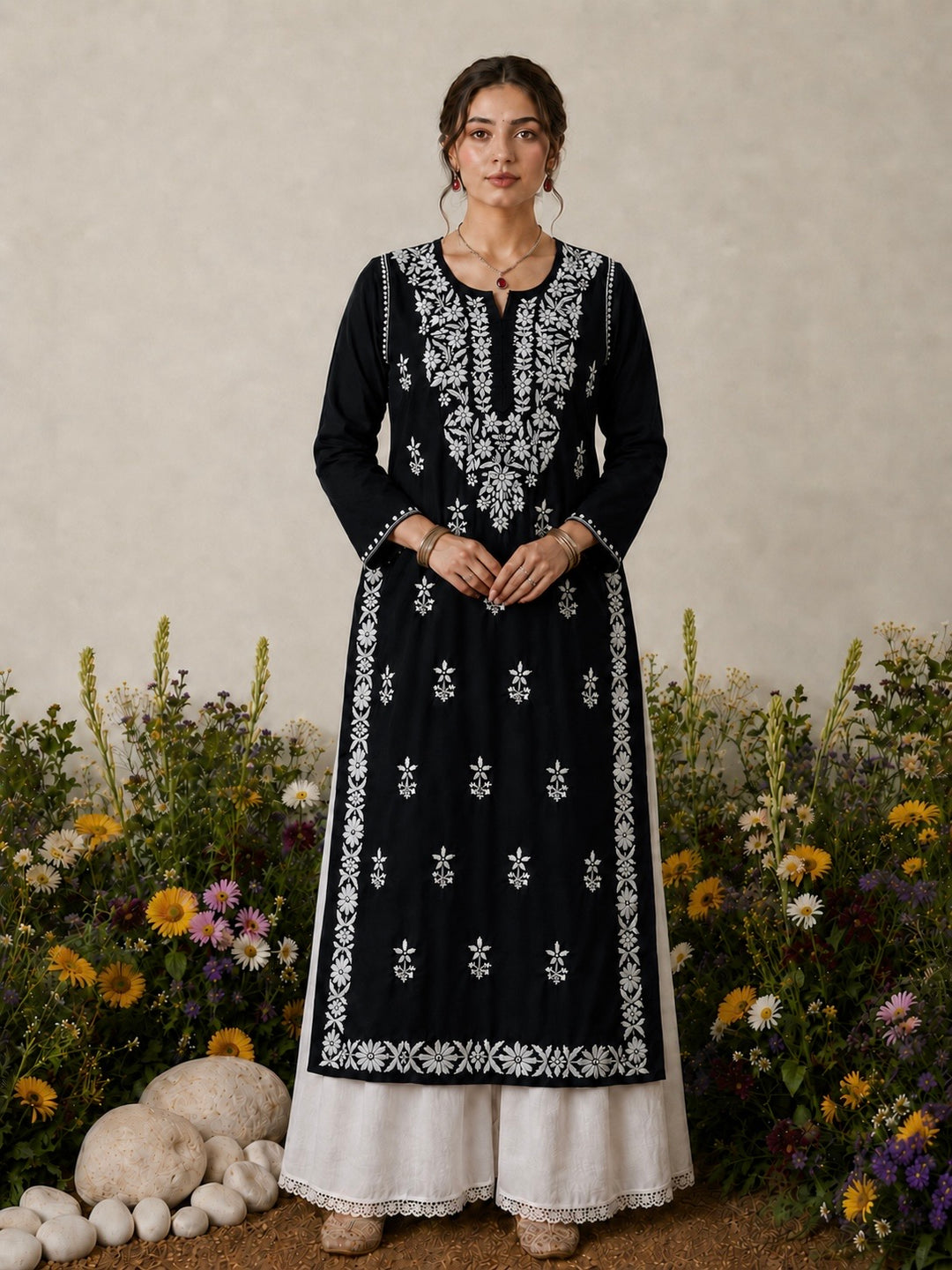 Lisa Chikankari Premium Modal Straight Kurta