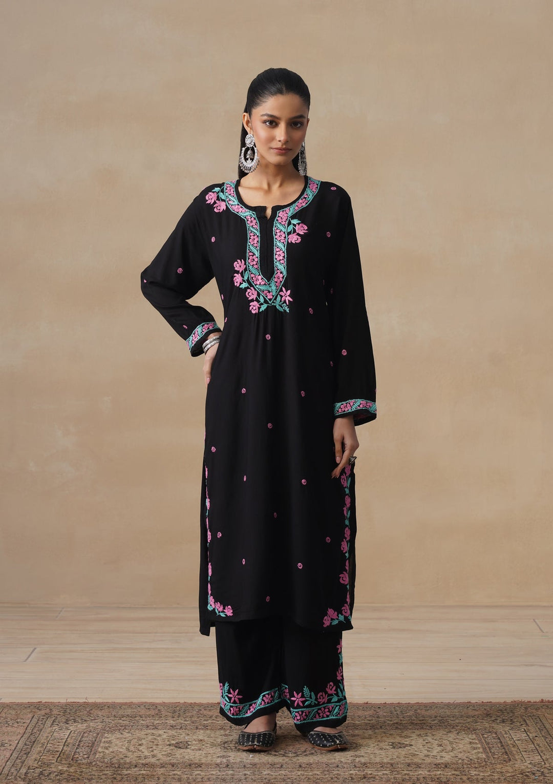 Gulab Rayon Chikankari Co-ord Set
