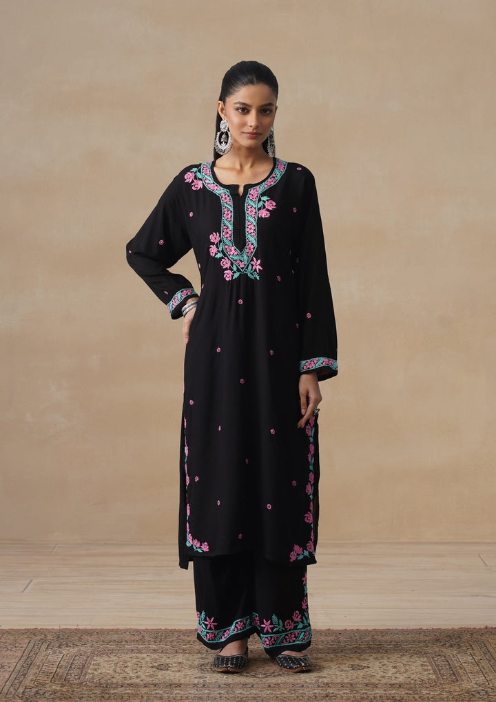 Gulab Rayon Chikankari Co-ord Set