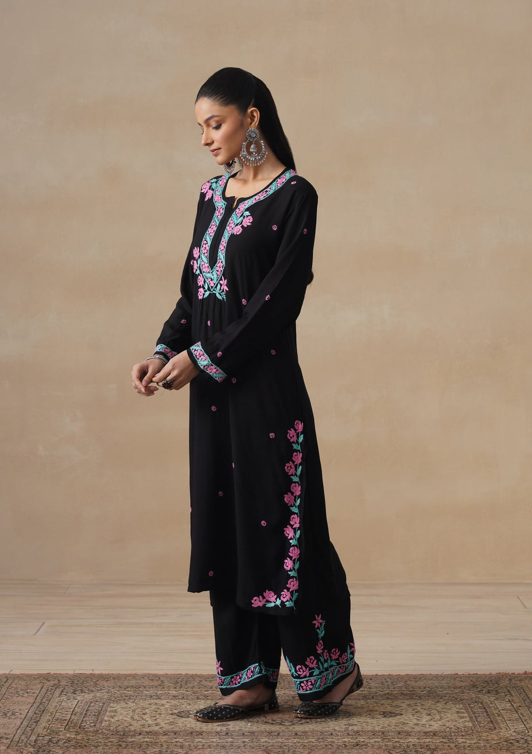 Gulab Rayon Chikankari Co-ord Set