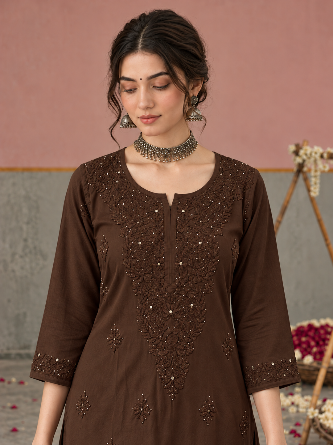 Avika Rayon Chikankari Mukaish Co-ord Set