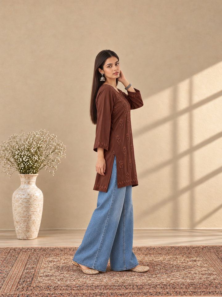 Akira Rayon Short Chikankari Kurti for Women